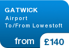 GATWICK Airport To/From Lowestoft  - from &pound;140