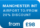 MANCHESTER INT AIRPORT TO/FROM 20% DISCOUNT - from &pound;98