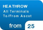 HEATHROW All Terminals To/From Ascot - from &pound;25