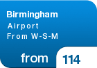 Birmingham  Airport From W-S-M - from &pound;114
