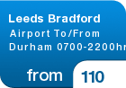 Leeds Bradford  Airport To/From Durham 0700-2200hr - from &pound;110