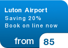 Luton Airport Saving 20% Book on line now - from &pound;85